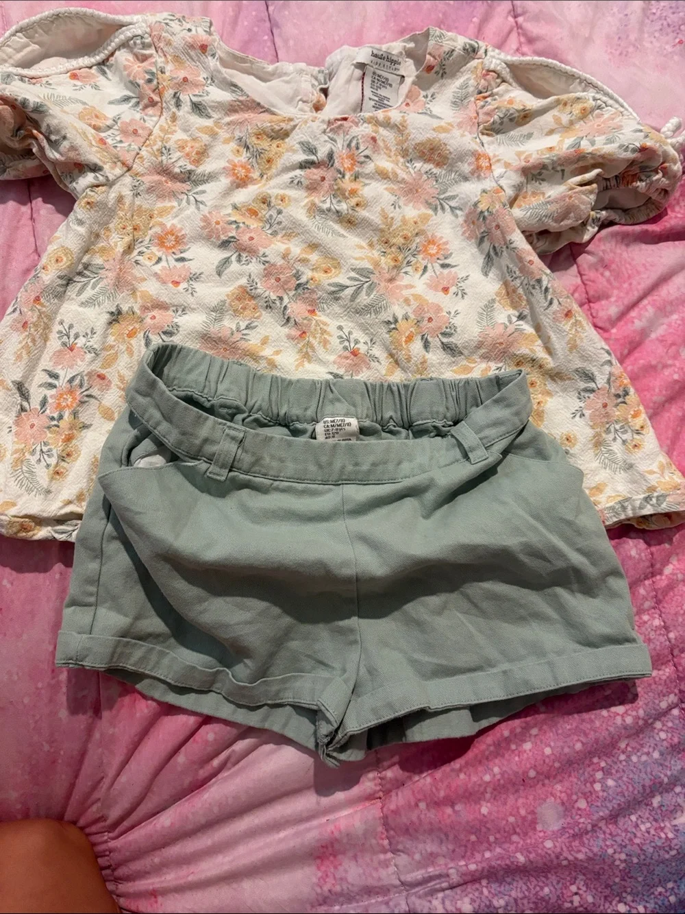 Haute Hippie Mint Green High-Waist Kids Shorts